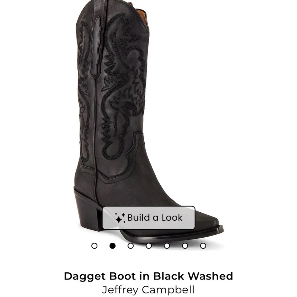 Jeffrey Campbell Black Embroidered Heeled Boots
